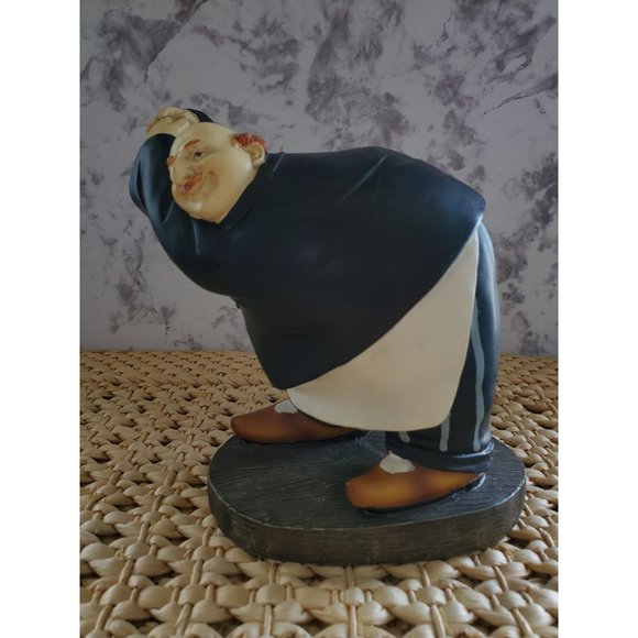 Fun Chubby Resin Chef/Waiter Wine Bottle Holder ~7in Tall Kitchen Decor Gift - Picture 1 of 11